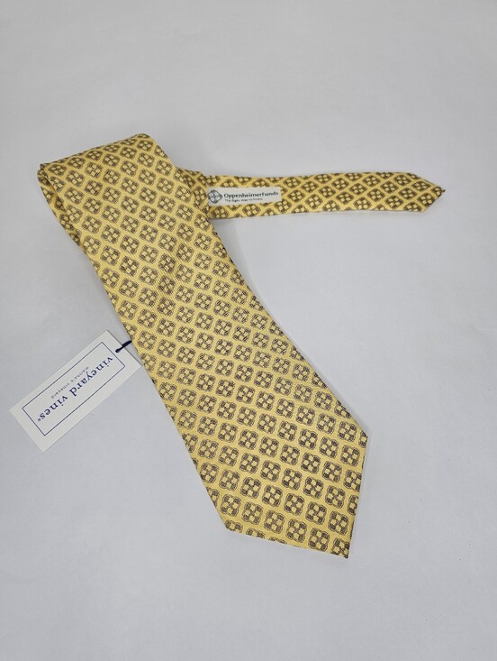 Vineyard Vines Other - Vineyard Vines Custom Collection Silk Tie Oppenheimer Funds Yellow Hand Logo
